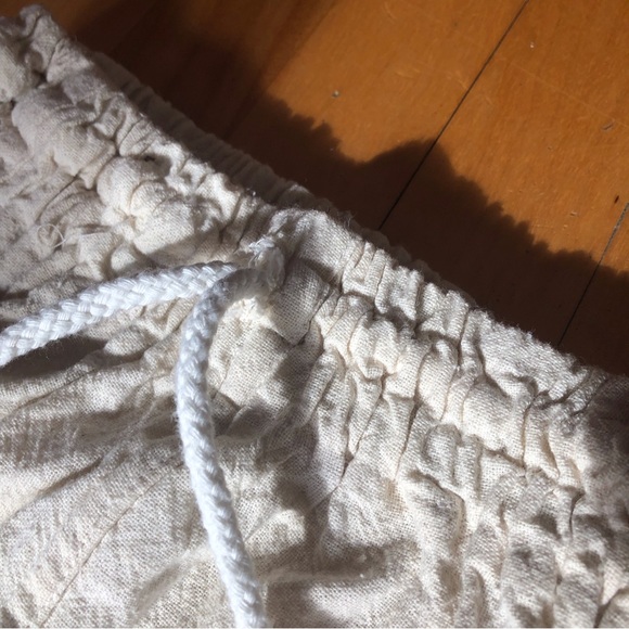 Baggy pants beige tan for summer, blue, orange, high rise, large fit size S or M - Picture 3 of 6